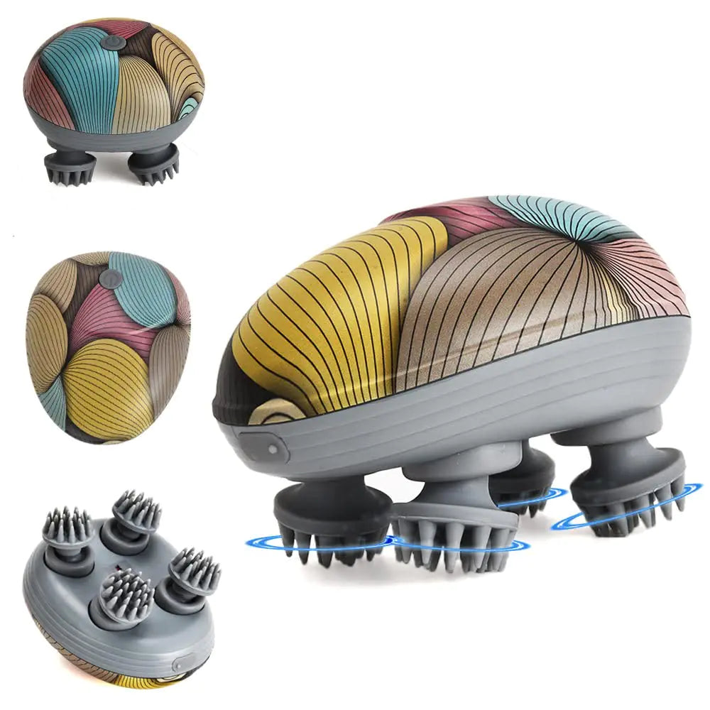 EILISON Cordless Hair Scalp Massager- Electric Head Massager with Kneading Massage IPX-6 Waterproof Handheld Portable Head Scratcher Massager for Hair Growth Deep Clean & Stress Relax