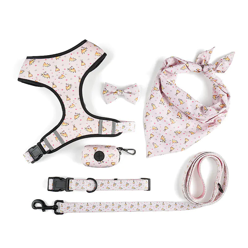 Pet Dog Leash Harness with Bow