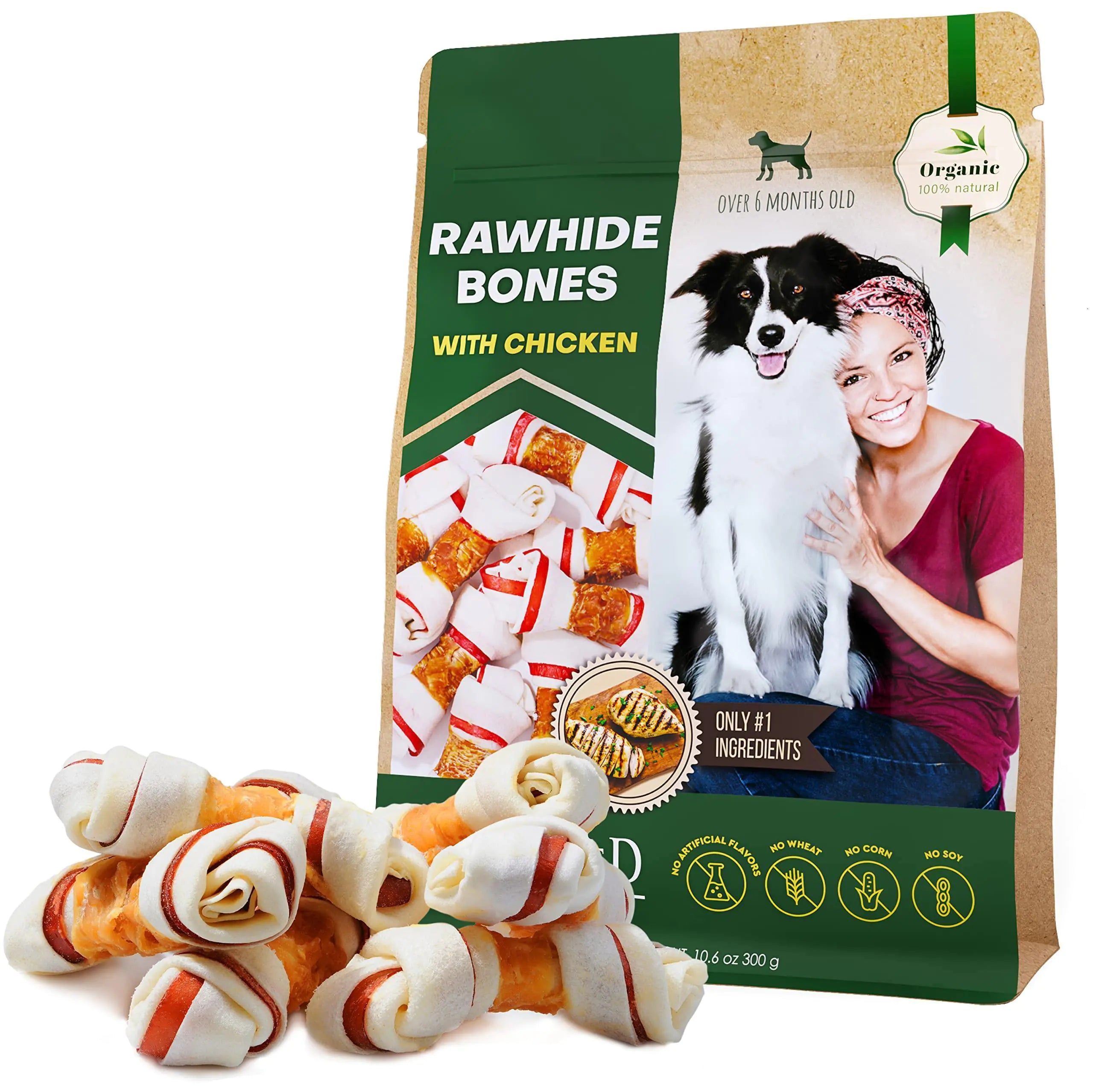 Gourmet Chicken-Wrapped Rawhide Sticks – Natural Chew Snacks for Dogs | Grain-Free