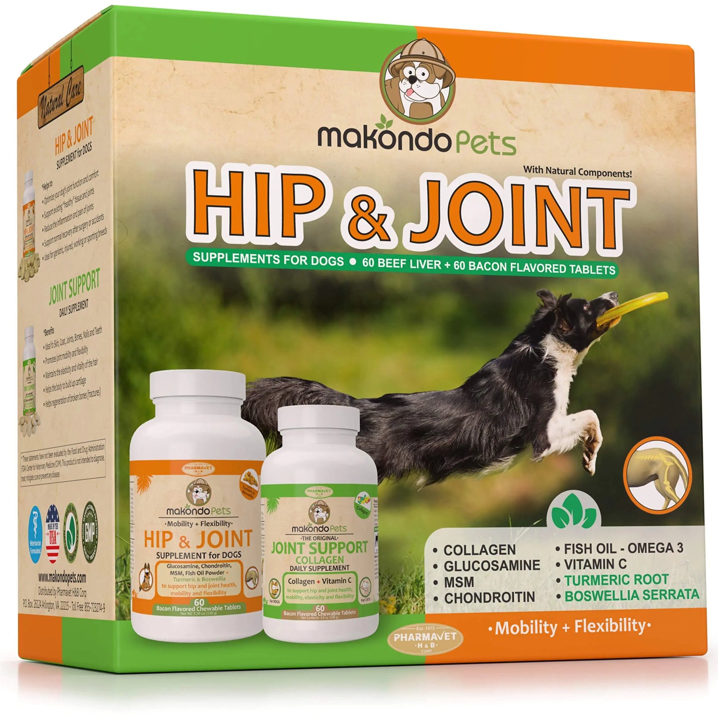 Elite Joint Care for Dogs – Chondroitin, Collagen & Turmeric Infused