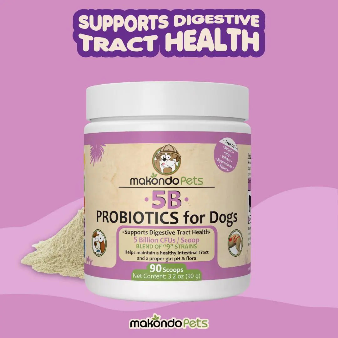 High-Potency Probiotics for Dogs & Puppies – 9-Strain Formula with 5 Billion CFU per Scoop