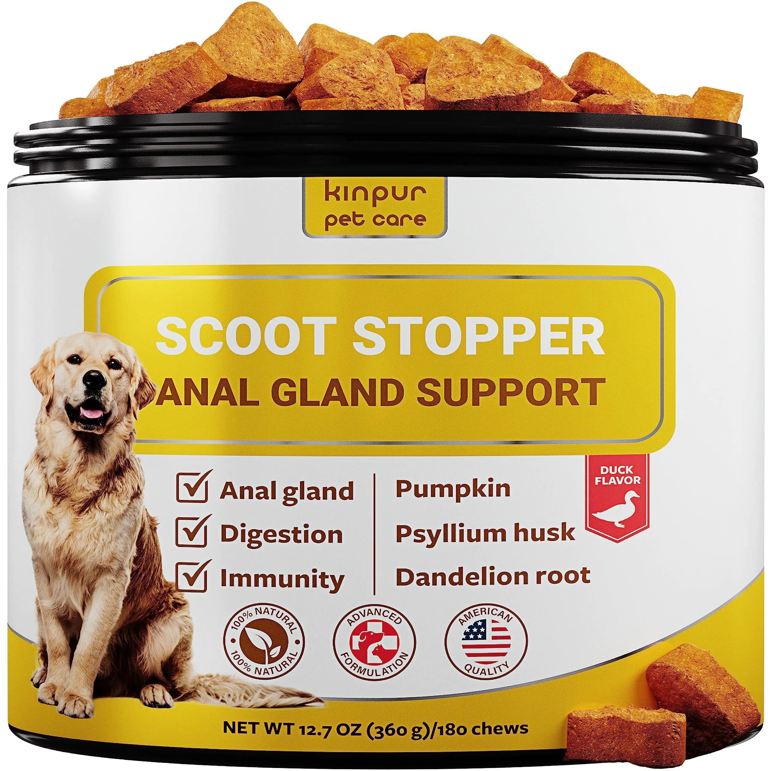 Scoot Stopper Soft Chews – High-Fiber Digestive Support for Dogs | Promotes Healthy Anal Gland Function