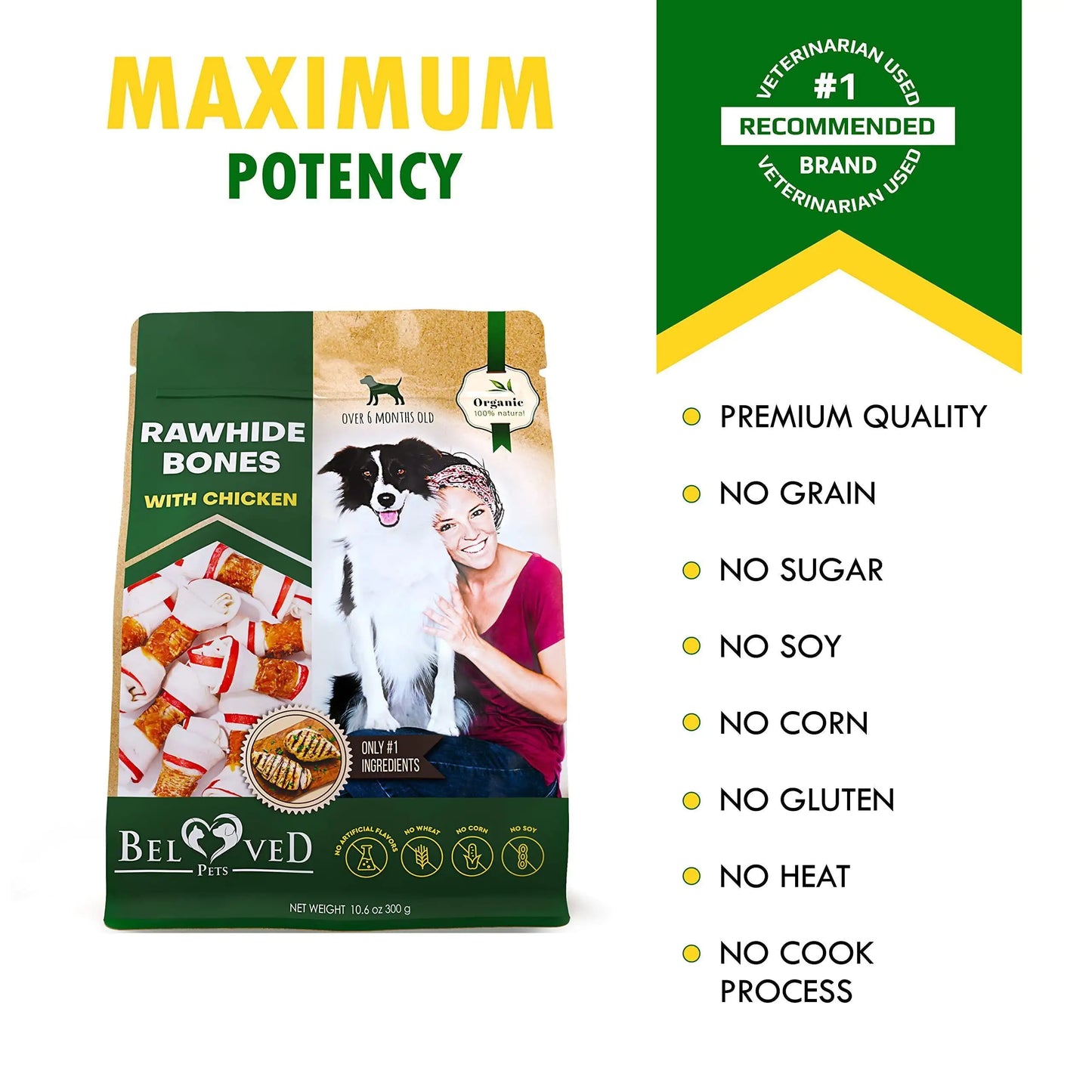 Gourmet Chicken-Wrapped Rawhide Sticks – Natural Chew Snacks for Dogs | Grain-Free