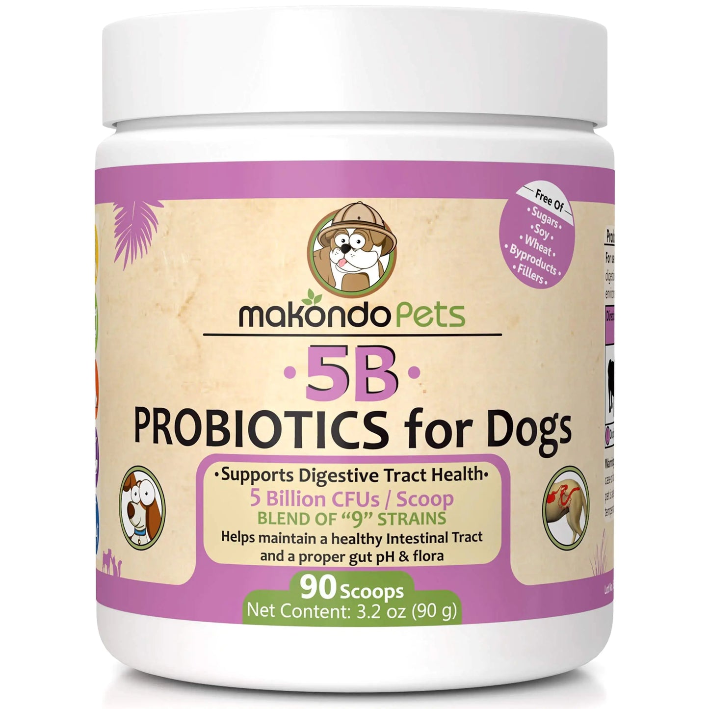 High-Potency Probiotics for Dogs & Puppies – 9-Strain Formula with 5 Billion CFU per Scoop