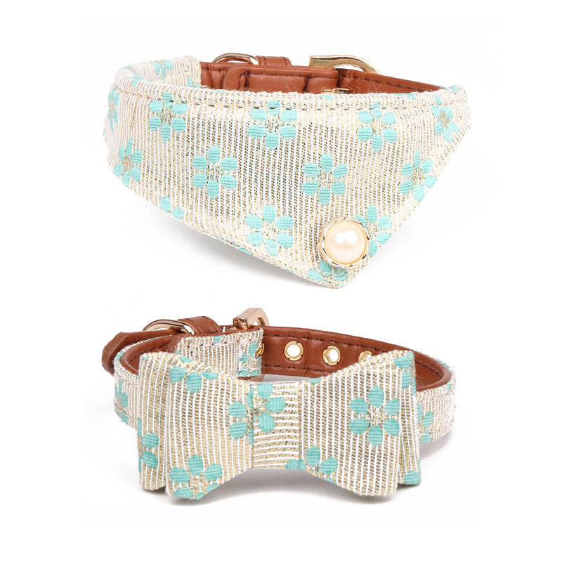 Patterned Dog Bow Collar