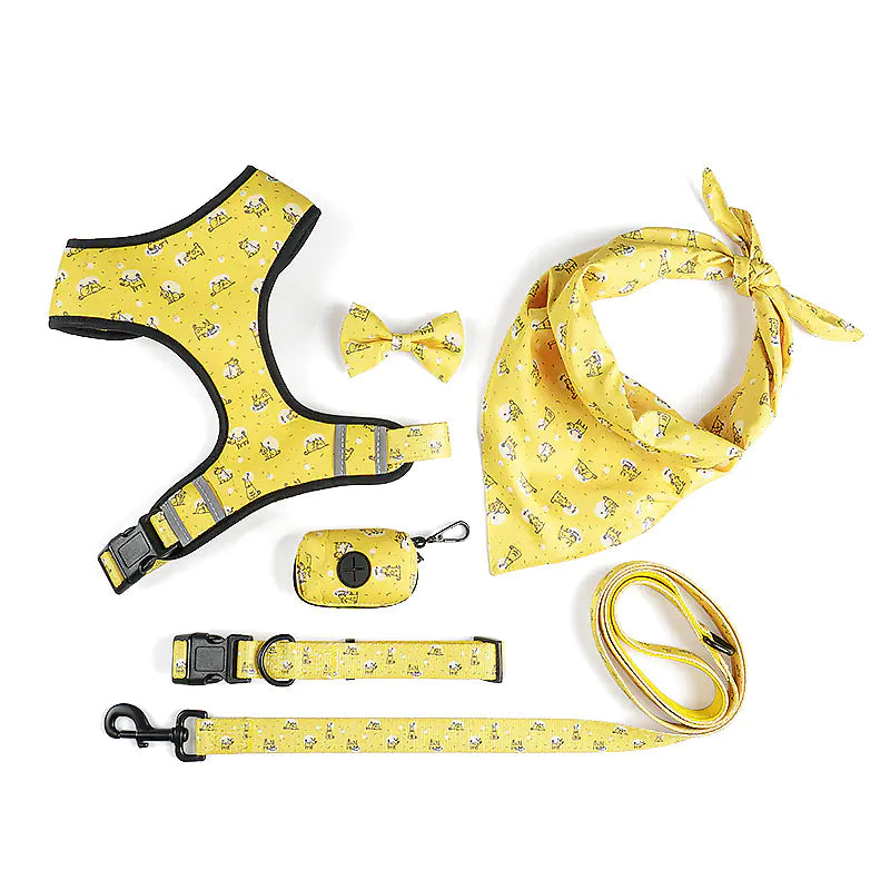 Pet Dog Leash Harness with Bow