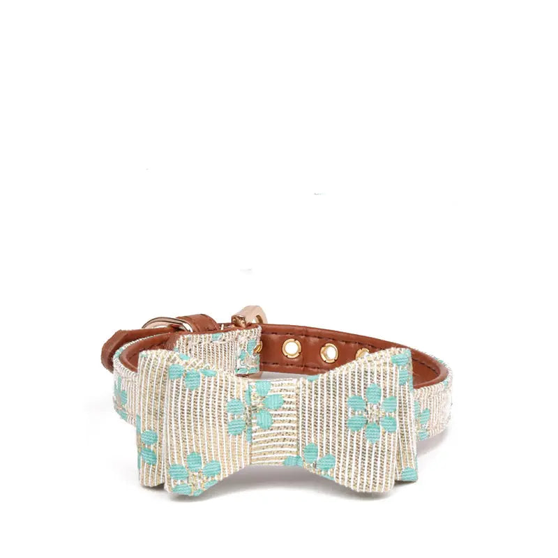Patterned Dog Bow Collar