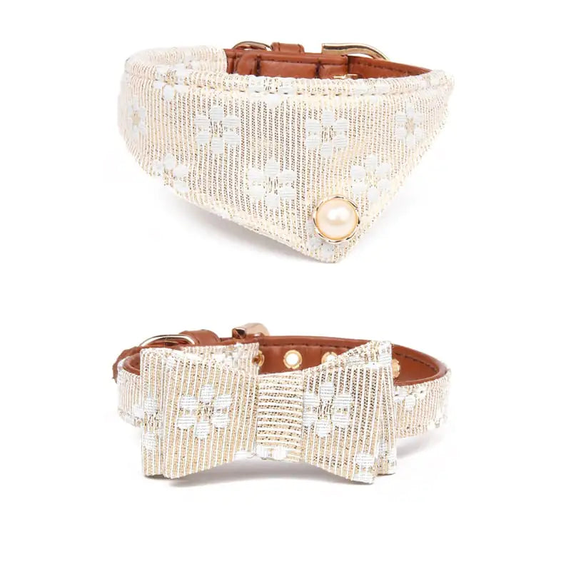 Patterned Dog Bow Collar