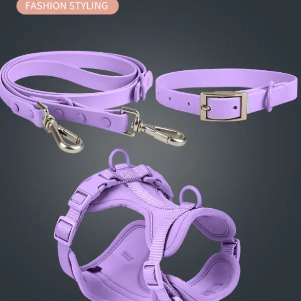 Waterproof Dog Collar & Leash Set – Anti-Bite, Durable PVC Design